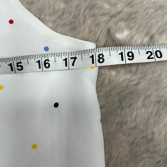 Loft | White V-Neck Tank Top with Multi Color Polka Dots - Picture 4 of 8